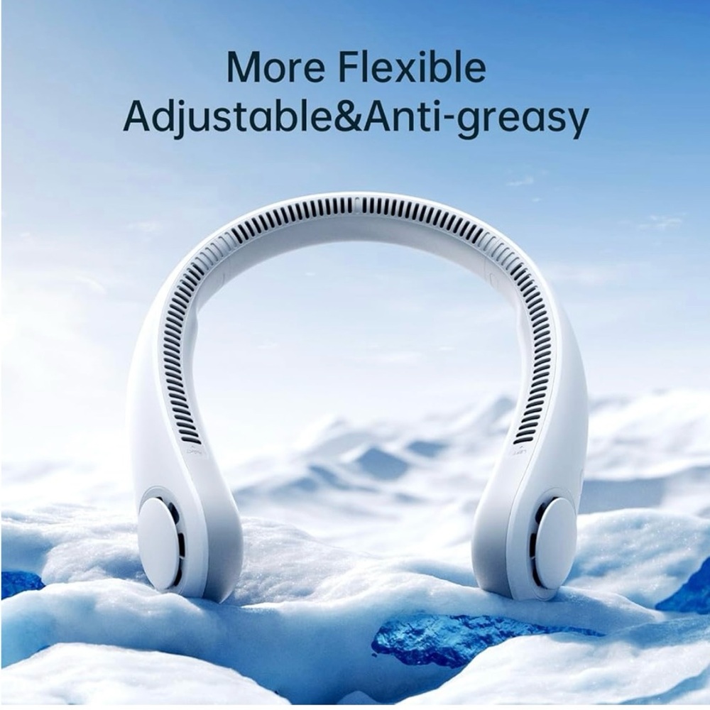 JISULIFE Portable Neck Fan Women Men 2 Pack Light Gray New - Picture 7 of 16